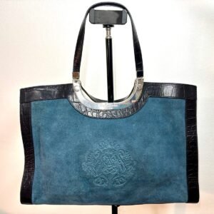 Bolso Guy Laroche piel negra y ante azul